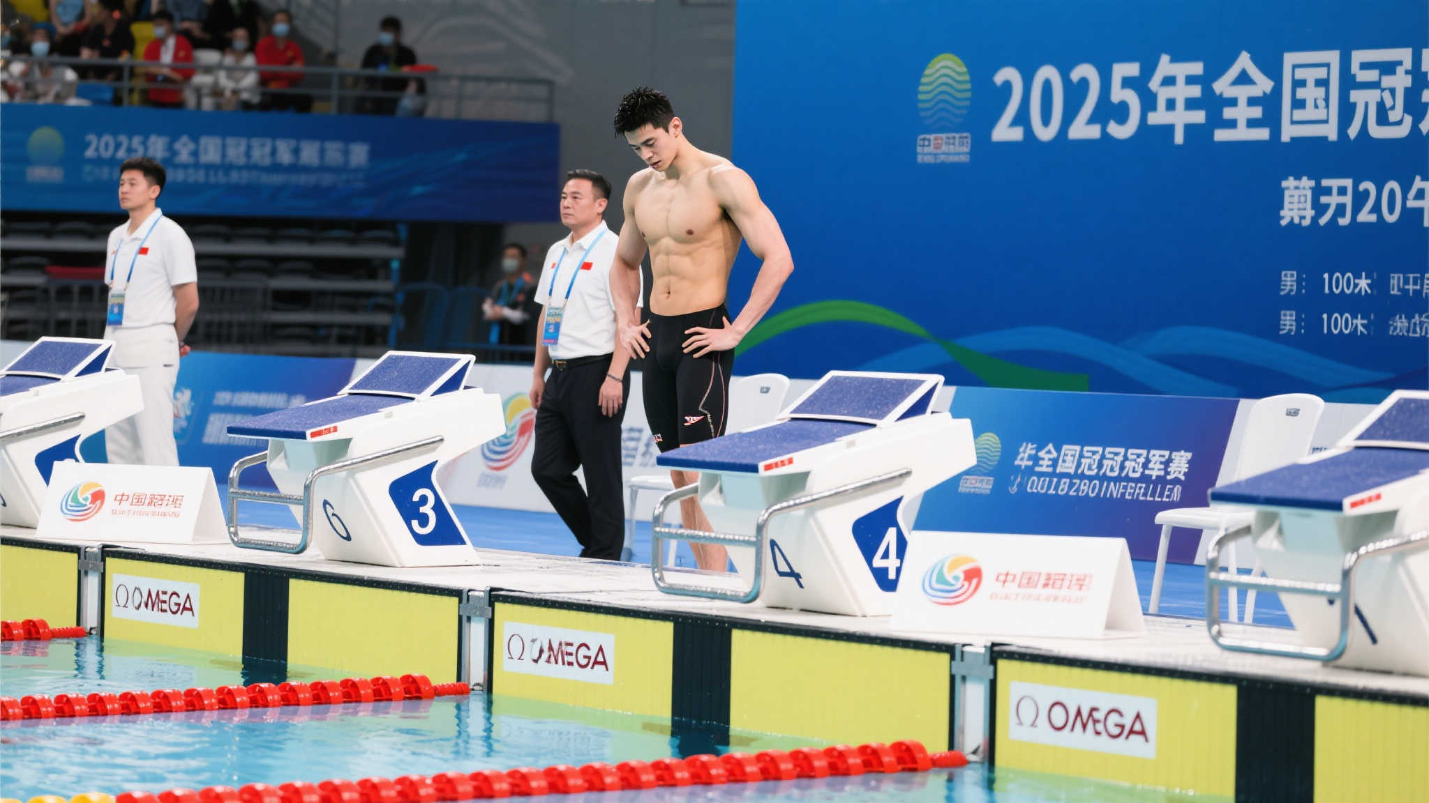 5月20日上午，2025年全国游泳冠军赛男子100米自由泳预赛：孙杨意外宣布退赛